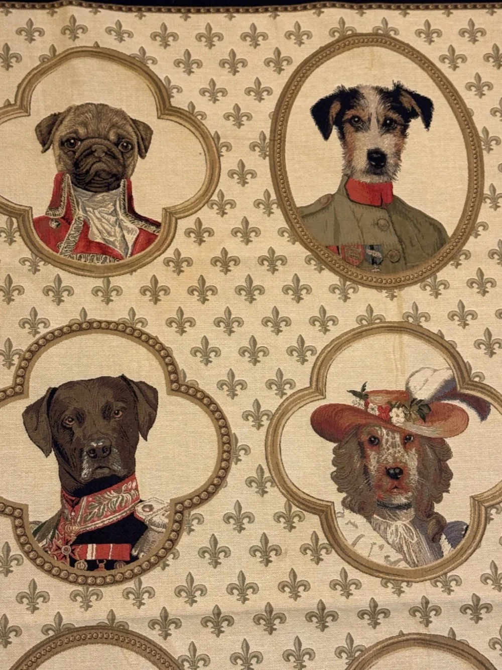 Thierry Poncelet Aristocratic Dogs Woven Tapestry Throw Belgian Jacquard